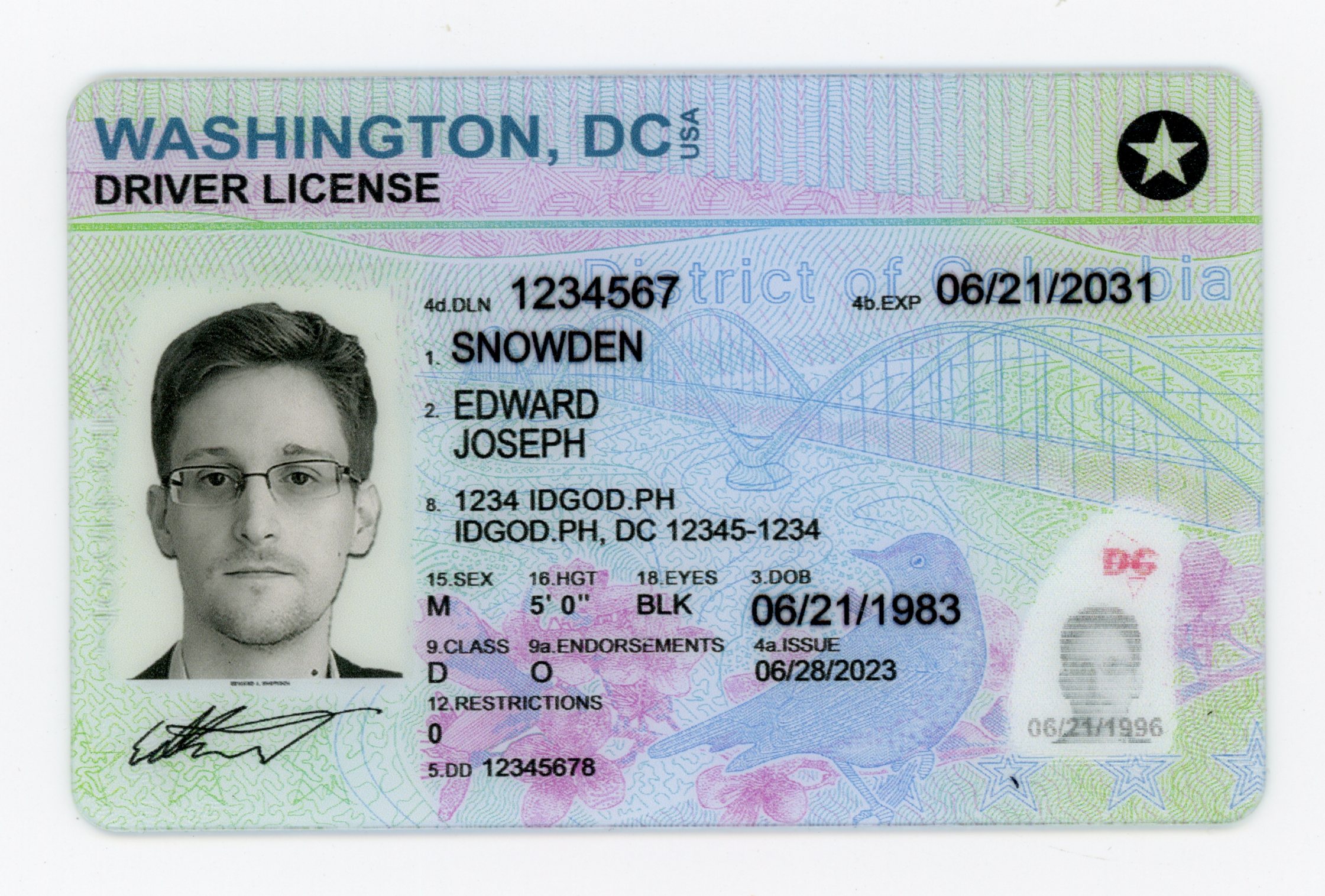 Premium District of Columbia Fake IDs with Holograms & UV Security